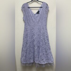Lane Bryant 14/16 Women’s Light Purple Lilac Lace Bridesmaid Prom Dress Gown